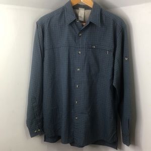 The north face long sleeve plaid button down shirt